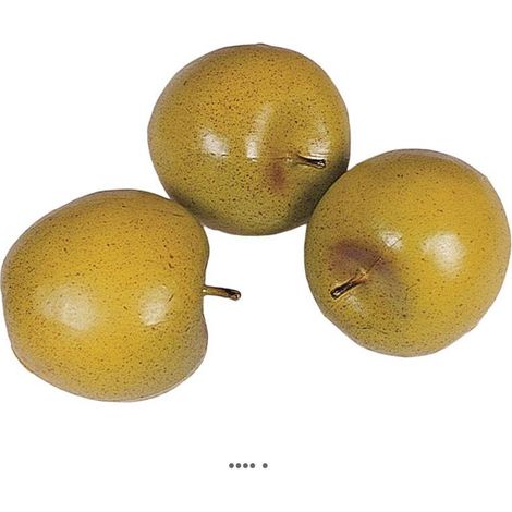 Pomme artificielle moyenne Verte X 3 en Plastique soufflé H 65x75 mm (1/3)