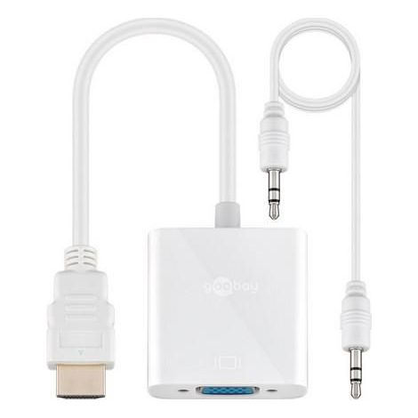 Goobay HDMI - VGA/3.5mm, M/F HDMI tipo A (Estándar) VGA (D-Sub) + 3,5mm Blanco