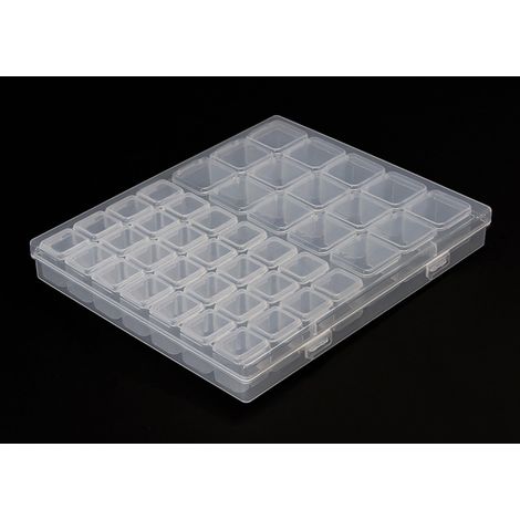 Boîte de rangement pour peinture diamant - Boîte d'accessoires de peinture diamant en plastique - Boîte de rangement avec couvercle pour petites pièces - Boîtes d'accessoires (43 (1/5)