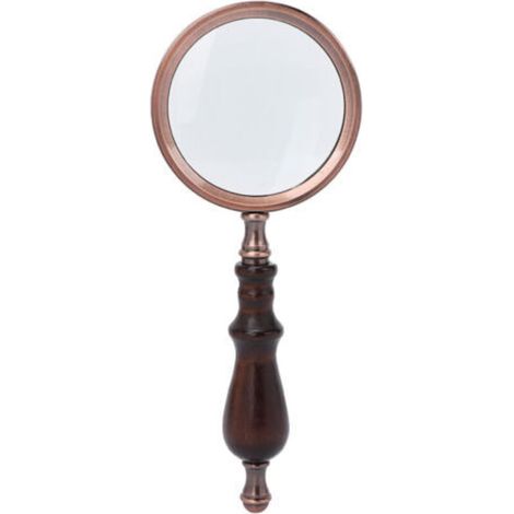 Loupe de lecture rétro en métal grossissant 10x, loupe de poche pour personnes âgées avec manche en bois