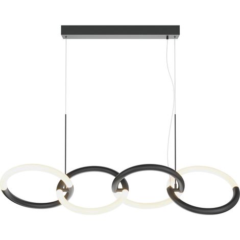 Maytoni Lampadario moderno Node 4 luci LED integrato nero metallo diffusore opaco (1/3)