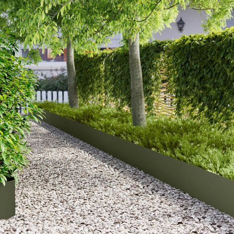 vidaXL Bordura per Prato 20 pz 100 x 22 cm Acciaio Verde Oliva