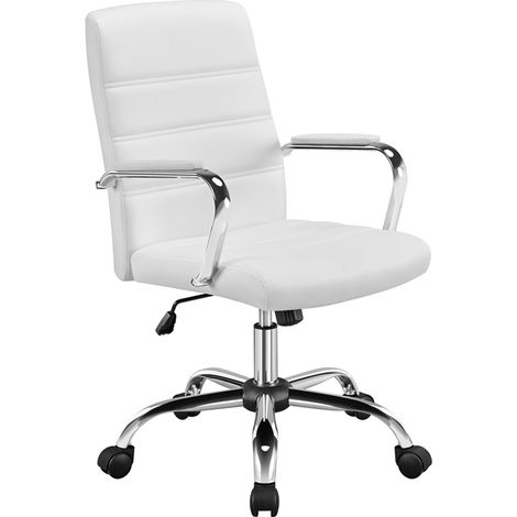 Yaheetech – Chaise de bureau ergonomique inclinable – Dossier et assise en smilicuir PU – Hauteur réglable 46-56 cm – Rembourrage mousse haute densité
