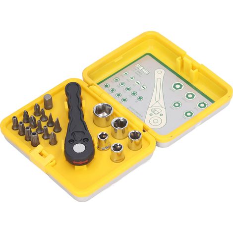 20 pièces clé à cliquet tournevis embouts lot boîte à outils multifonction ensemble réparation maison