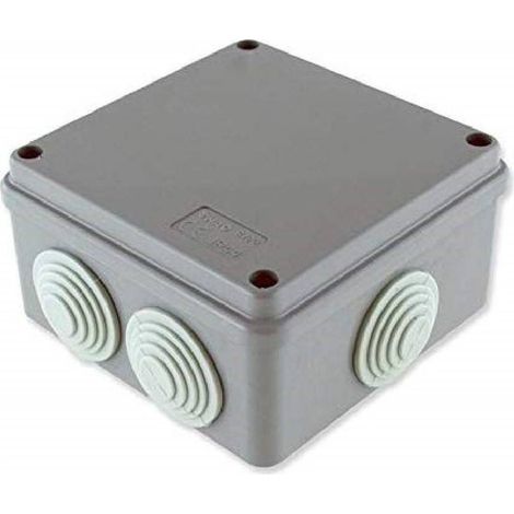 TrAdE Shop Traesio - Scatola Derivazione Cavi 10x10x5 Cm 6 Passacavi Jk649 Elettrocanali Esterna Ip44 -