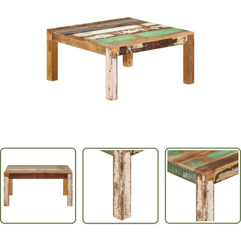 Bois de récupération - Table basse 80x80x40 cm Bois de récupération massif (1/5)