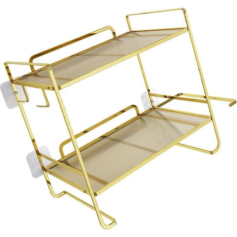 Étagère de rangement pour salle de bain, gain de place, 2 niveaux, en (1/5)