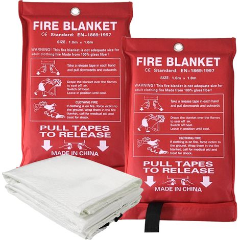 Couvertures anti-feu d'urgence pour la maison et la cuisine, couverture de suppression de 39x39 pouces, couvre la source, isole l'air, couverture de sécurité en fibre de verre (1/5)