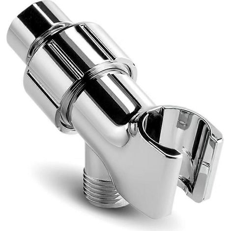 Support de pommeau de douche entièrement métallique pour douchette à main, chrome poli Support de bras de douche réglable avec crochet mural universel - WELLNGS (1/5)