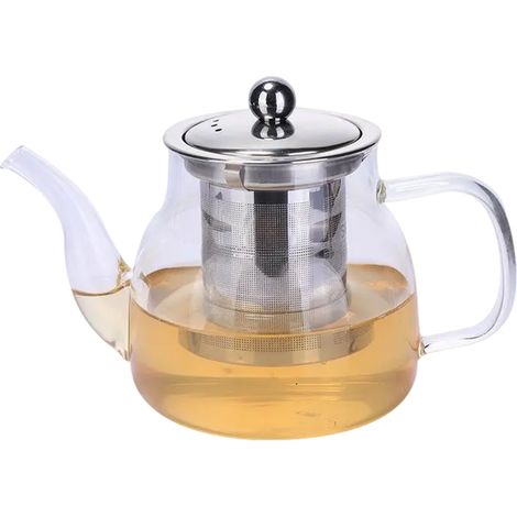1 Théière Verre borosilicate,Filtre acier inoxydable 304,Résistante chaleur,Design minimaliste,Cuisine (1/5)