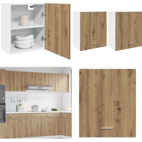 vidaXL Hängeschränke 2 Stk. Artisan-Eiche 50x31x60 cm Holzwerkstoff (1/5)