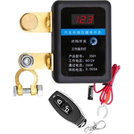 Arrêt de batterie de voiture télécommandé, arrêt de batterie de voiture 12 V, arrêt de batterie de camion, relais de batterie intelligent, arrêt de batterie de voiture, télécommande de protection (1/5)