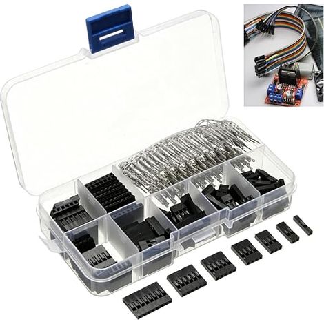 310 pièces Connecteur Dupont 2,5 mm 1/2/3/4/5/6 broches JST SM mâle femelle, bornes à sertir, kit de boîtiers de broches pour câbles jumper avec boîte en plastique transparent (1/5)