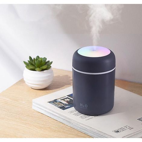 Grauer Luftbefeuchter, 1 Stück, Mini-Ultraschall-Luftbefeuchter mit automatischer Abschaltfunktion und Nachtlicht, tragbarer USB-Luftbefeuchter für Auto, Zuhause und Büro (1/3)
