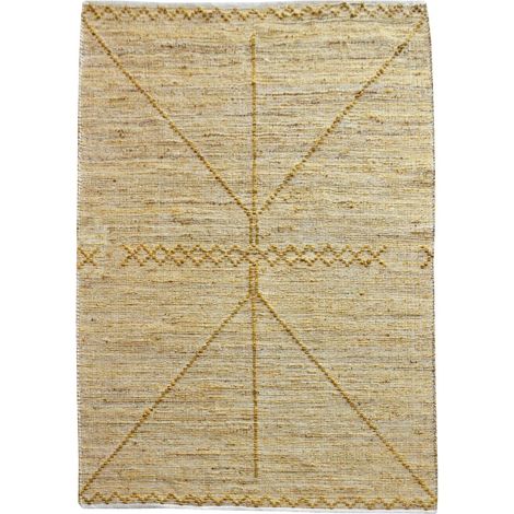 VIVARAISE - Tapis décoratif Jiazi en chanvre 100% - Or - 160 x 230 cm (1/2)
