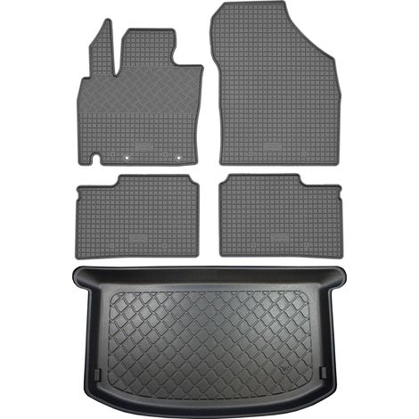 Juego de alfombrillas de goma para coche + alfombrilla para maletero para Suzuki Ignis III / Ignis III Hybrid Hatchback (5 puertas) desde enero de 2017 (1/5)