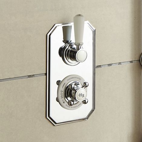 Hudson Reed Topaz Twin Concealed Shower Valve Dual Handle - Chrome (1/4)