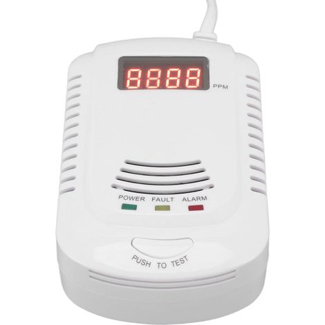 Détecteur de gaz naturel domestique avec affichage numérique LED, détecteur de fuite de monoxyde de carbone et alarme vocale, prise américaine 90-220 V. (1/5)