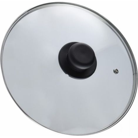 COPERCHIO VETRO TEMPERATO PER PENTOLE E PADELLE Diametro 28cm BORDI INOX vapore