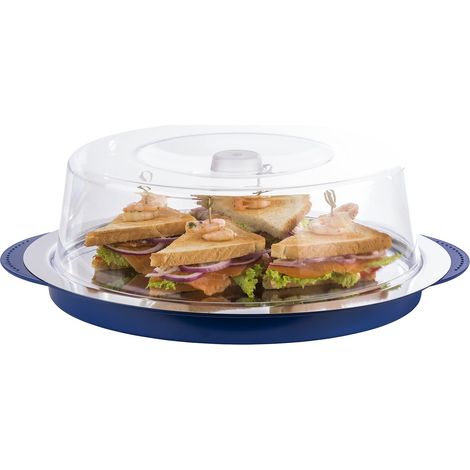Thermo-Set 5-piece - Ensemble de plateaux composé d'un bol stable, d'un plateau en acier inoxydable, de deux accumulateurs de froid et d'une hotte de fraîcheur. (1/5)