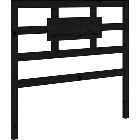 Maison Exclusive - Testiera per Letto Nera 80,5x4x100 cm in Legno Massello di Pino