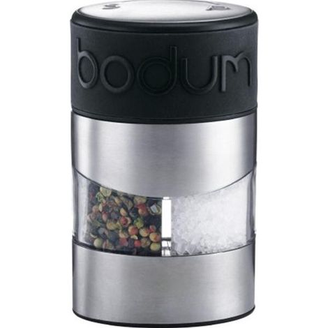 Combination salt and pepper mill - BODUM - Twin - Manual - Stainless Steel / Black