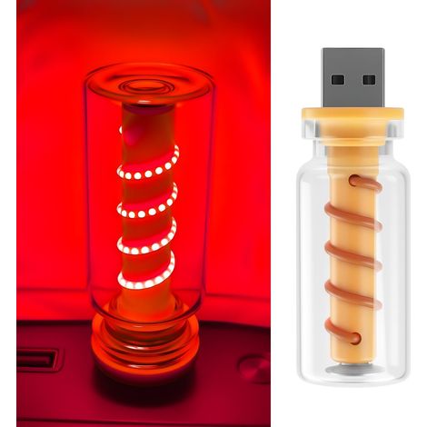 Lampe de voiture USB, veilleuse LED tactile rétro à intensité variable, mini veilleuse LED portable en verre (rouge) (1/5)