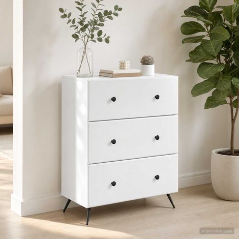 vidaXL Mobile con Cassetti Bianco 66 x 34,5 x 90 cm (1/5)