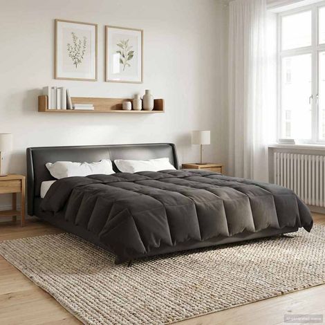 Sommerdecke Gepolstert Anthrazit 200 x 200 cm Mikrofaser