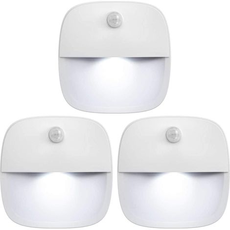 lampes LED sans fil à détecteur de mouvement – Fonctionnent sur piles, adhésives, blanches – pour escaliers, couloirs, placards et salles de bain (1/5)