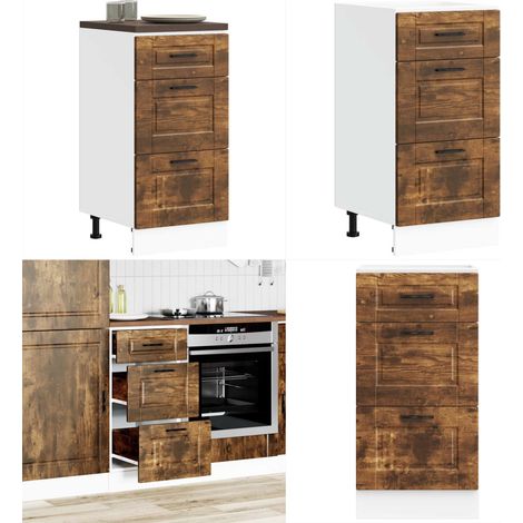 vidaXL Küchenunterschrank Porto Räuchereiche Holzwerkstoff (1/5)