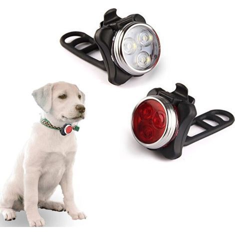 LED Light-Up Pendant Dog Collar Light Dog Leash Lamp Flashing Puppy Cat Collar Light Waterproof Safety 4 Flashing Modes USB Rechargeable Red (1/5)