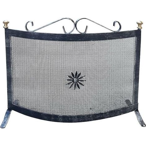 Pegoraro Parascintille in Ferro Battuto - Grigio Spazzolato 60x46 cm