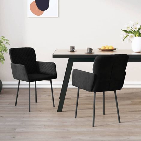Sedie da Pranzo 2 pz Nere in Velluto vidaXL 131595 (1/5)