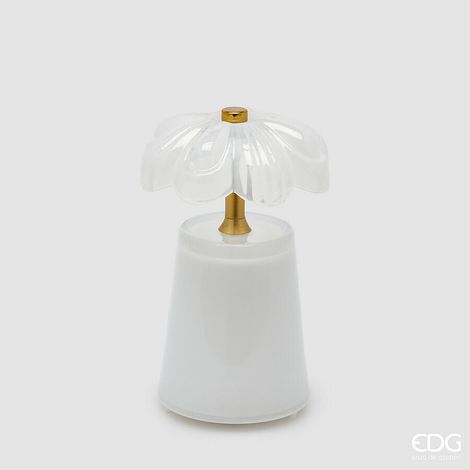 EDG Enzo De Gasperi Lampada da Tavolo Lily H 17,50 Cm D 11 Cm IP20 Bianco Scatola Regalo