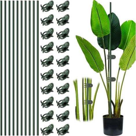 10-Piece Plant Supports – Adjustable Indoor and Outdoor Supports, Ideal for Orchids, Peonies and Climbing Plants with 20 Clips (1/4)