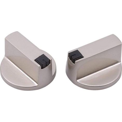 2 pièces boutons de cuisinière à gaz universels argentés Interrupteur de commande de la plaque de cuisson du four, 6MM 0 u0026 deg Élégant et populaire (1/5)