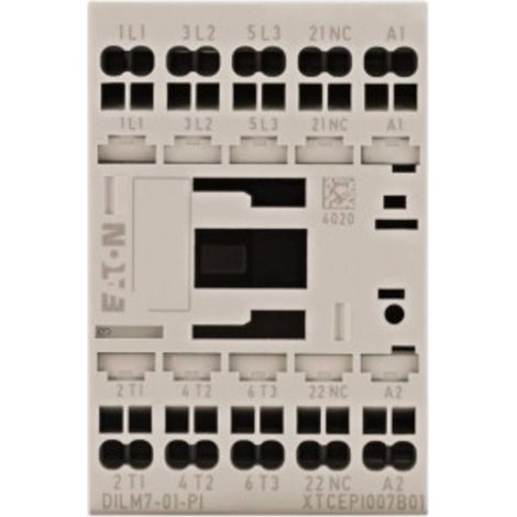 Contattore di potenza DILM7-01 (230V 50Hz, 240V 60Hz)-PI 3P 380 V 400 V 3 kW 1R 230 V CA A innesto 199224 (1/3)