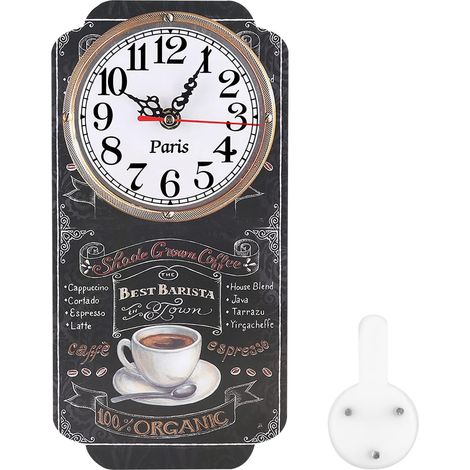 30cm Vintage Horloge Murale Rustique,Petite Horloge Murale en Bois Vintage,Horloges Numérique Murales Pendule,Murales Horloges Décorative a Pile Horlogess Muraless Vintages Bois, 30 x 14,7cm (1/5)