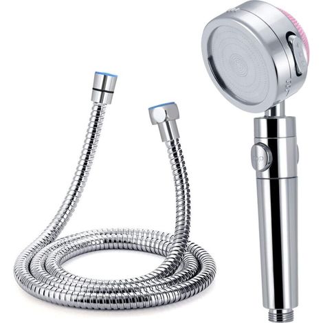 Universal-Duschkopf, Badezimmer-Duschkopf, 3 Modi + flexibler Duschschlauch, Edelstahlrohr, 1,5 m