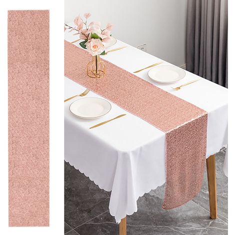 Nappe À Paillettes - 30 cm x 160 cm - Pour Fête De Mariage Anniversaire Soirée - 1 Pièce (1/5)