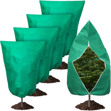 CCYKXA  4-Piece Winter Plant Cover, 80 x 120 cm, Outdoor Plant Winter Cover with Drawstring and Zipper for Garden Plants (1/5)