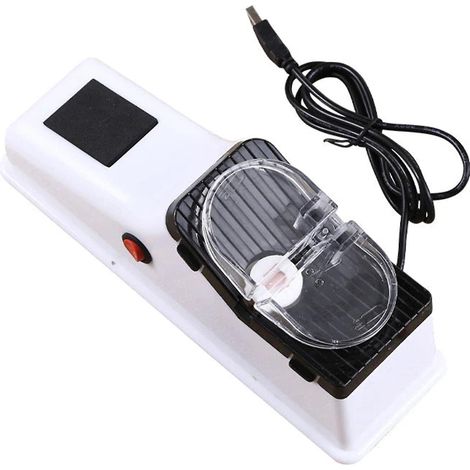 Affûteur de couteaux électrique avec couvercle de protection, pierre à aiguiser rapide et robuste pour la cuisine et la maison (1/4)