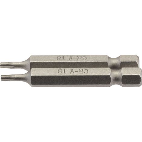 Draper 2-Piece 50mm T8 Security Torx® S/D Insert Bits with 1/4" Hex Shank (Model 66484) (1/5)
