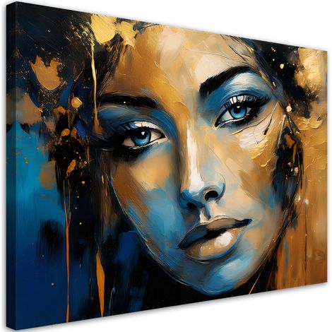 Tableau déco Femme dorée abstraction 60x40 (1/5)