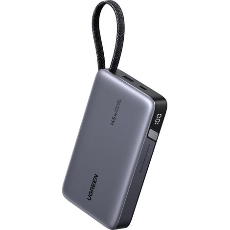 Batterie Externe 20000mAh Power Bank Charge Rapide 100W 3 EN 1, Câble USB C Intégré, 2 Ports 1C1A, Chargeur Portable PC, LED, Compatible avec 17 16 15 Galaxy S26 iPad MacBook