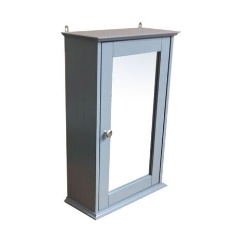 Grey Bathroom Single Door Mirror Cabinet Bathroom