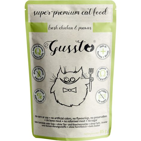 Gussto Cat Frisch 85g Beutel – Frisches Hähnchen & Garnelen Hähnchen und Garnelen 85g