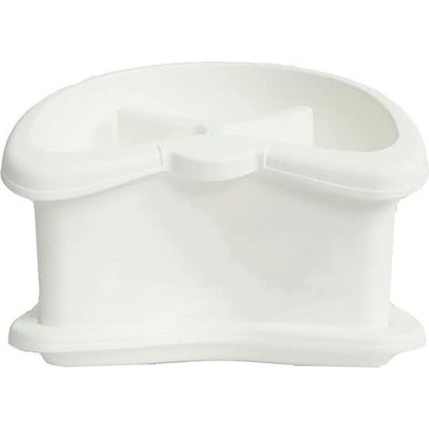 Scolaposate Brio a 3 scomparti di colore bianco per posate, forchette, cucchiai e coltelli con vassoio raccogli goccia - Misura 19x12x13,3 cm (1/5)