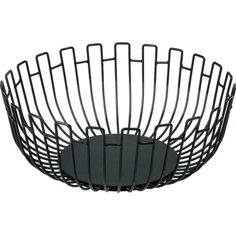 Corbeille À Fruits - Panier En Fil De Fer Noir - 27 × 11 Cm - Pour Cuisine Salon Bureau Garde-Manger - 1 Pièce (1/5)